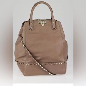 Valentino Vitello Rockstud New Dome Bucket Tote